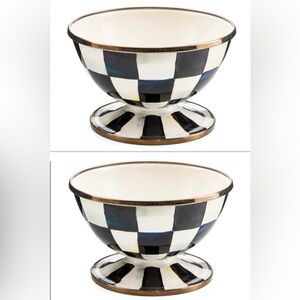 MacKenzie-Childs Courtly Check Enamel
Ice Cream Dishes (2) NEW w/ Tags! 🖤🤍